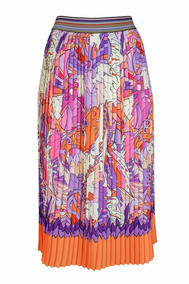 Lalipop Design | Abstract Print Pleated Midi Skirt