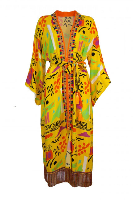 Lalipop Design | Kimono with embroidery border