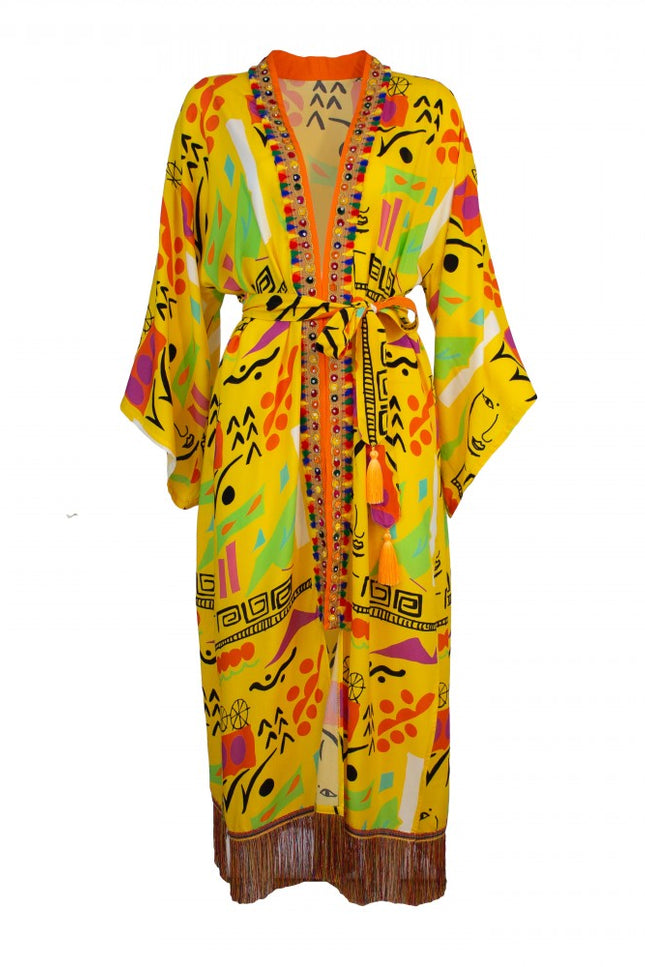 Lalipop Design | Kimono with embroidery border
