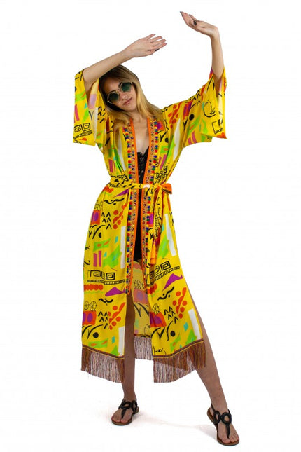 Lalipop Design | Kimono with embroidery border