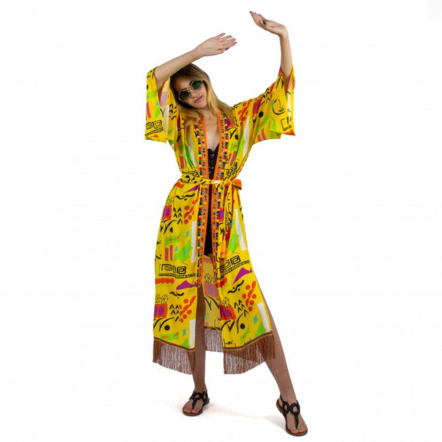 Lalipop Design | Kimono with embroidery border