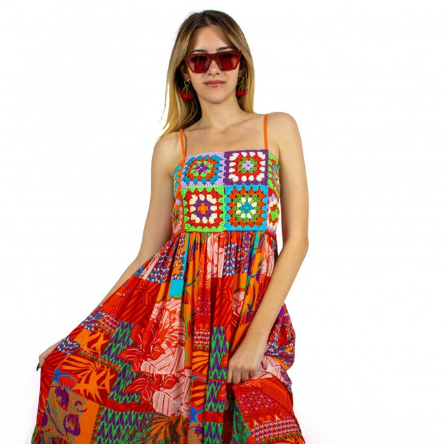 Lalipop Design | Maxi dress with handmade crochet top