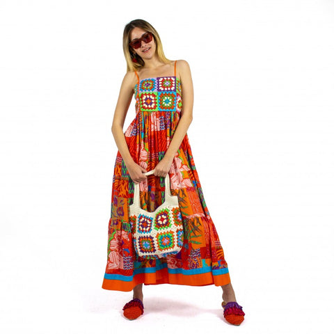 Lalipop Design | Sukienka maxi z ręcznie robionym, szydełkowym gorsetem