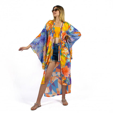 Lalipop Design | Kimono with embroidery and fringe details