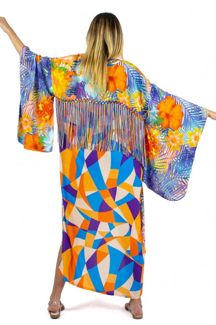 Lalipop Design | Kimono with embroidery and fringe details