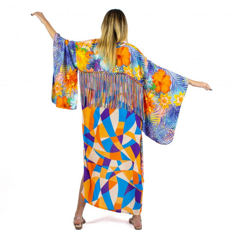 Lalipop Design | Kimono with embroidery and fringe details