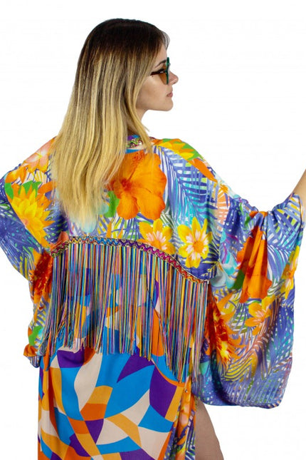 Lalipop Design | Kimono with embroidery and fringe details