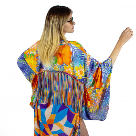 Lalipop Design | Kimono with embroidery and fringe details