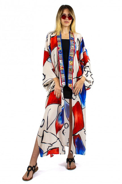 Lalipop Design | Abstract Kimono embellished with embroidery details