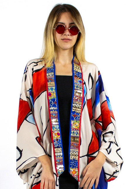 Lalipop Design | Abstract Kimono embellished with embroidery details