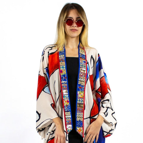 Lalipop Design | Abstract Kimono embellished with embroidery details