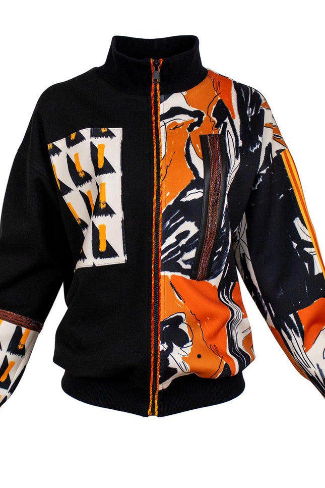 Lalipop Design | Patchwork Digital Print and Knitted Bomber