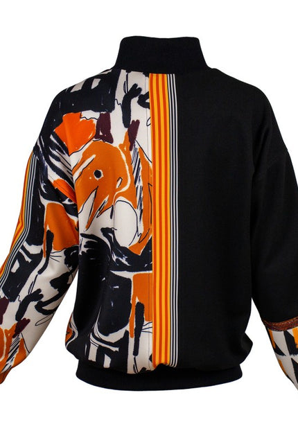 Lalipop Design | Patchwork Digital Print and Knitted Bomber
