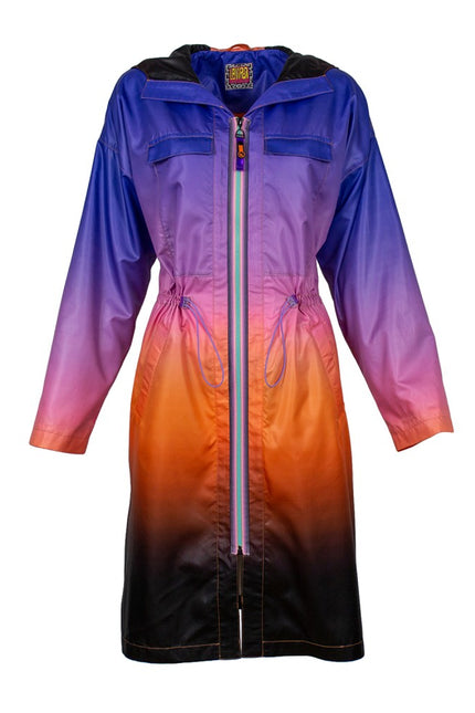 Lalipop Design | Ombre Rain Long Coat with hoodie