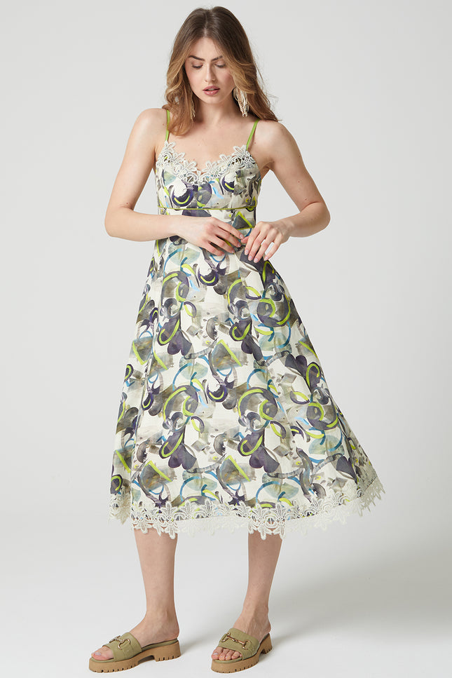 Lalipop Design | Abstract Print Midi dress