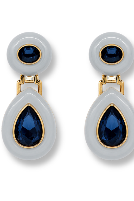 Lena Aqua Resin And Sapphire Earrings