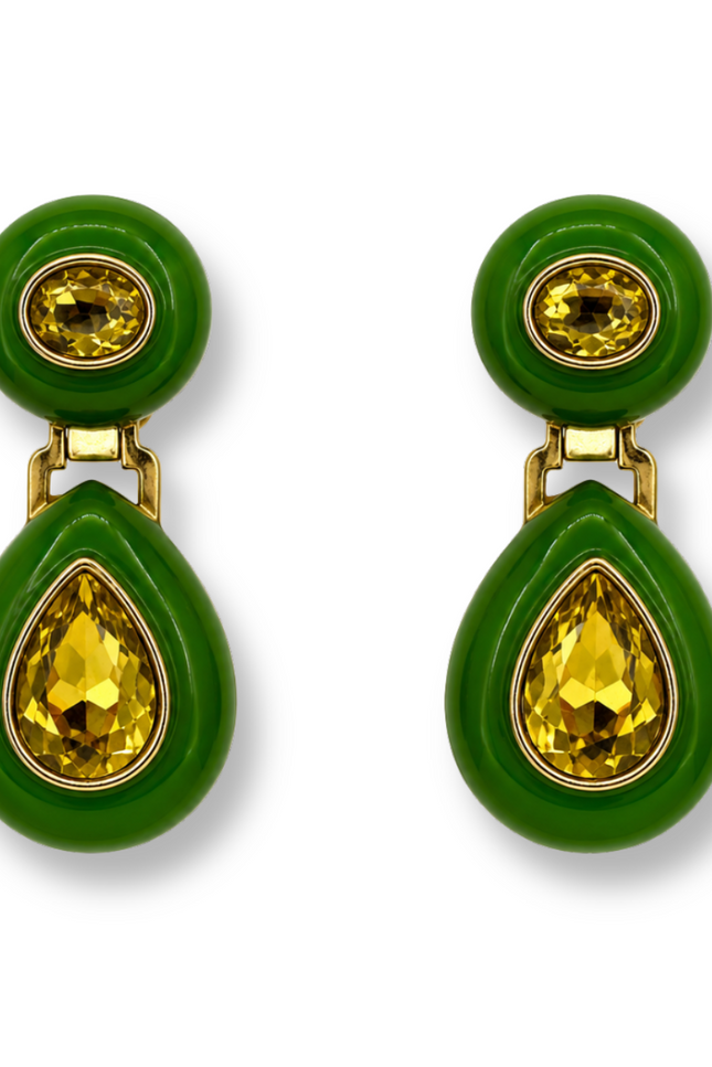 Michael Nash Jewelry | Lena Green Resin And Light Topaz Earrings