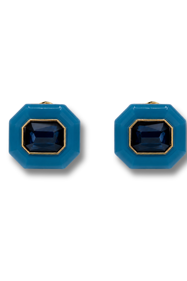 Biżuteria Michaela Nasha | Kolczyki Lena Sapphire Resin Octagon