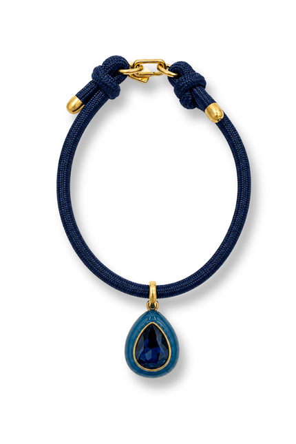 Lena Sapphire Resin And Sapphire Crystal Pear Drop Necklace