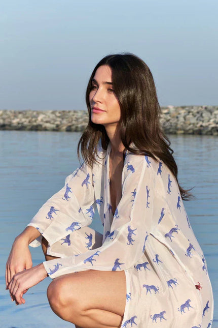 Leopard Luxe Printed Short Kimono