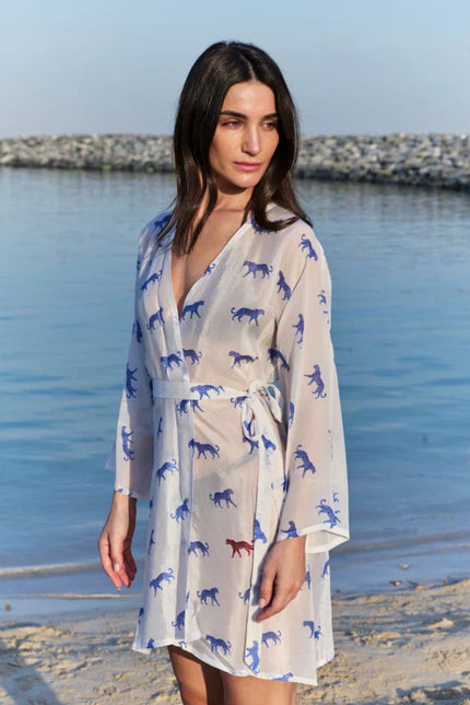 Leopard Luxe Printed Short Kimono