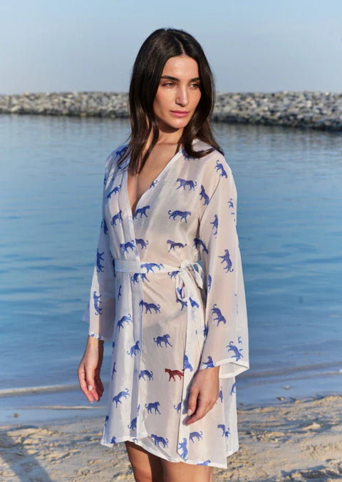 Leopard Luxe Printed Short Kimono