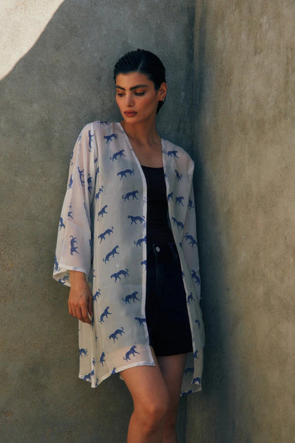 Leopard Luxe Printed Short Kimono