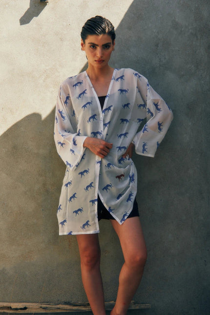 Leopard Luxe Printed Short Kimono