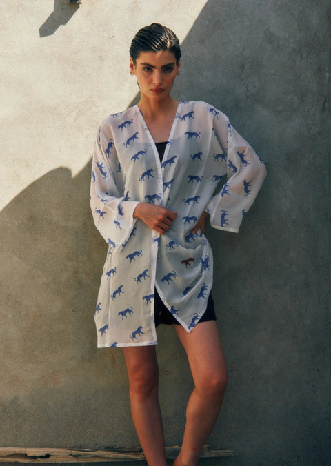 Leopard Luxe Printed Short Kimono