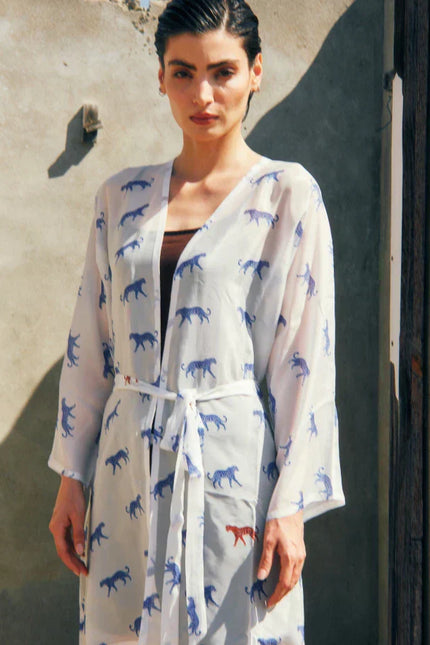 Leopard Luxe Printed Short Kimono