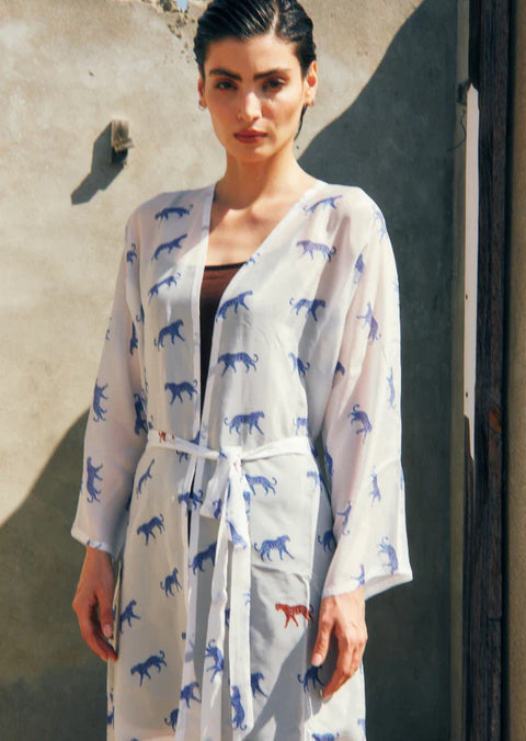 Leopard Luxe Printed Short Kimono