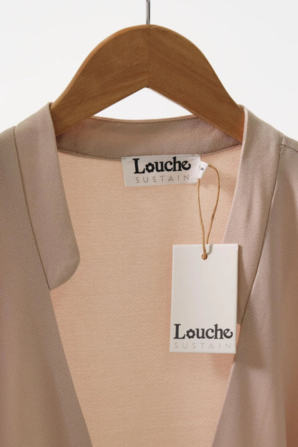 Jakson Sustainable Satin Back Crepe Waistcoat - Camel - Detail 5