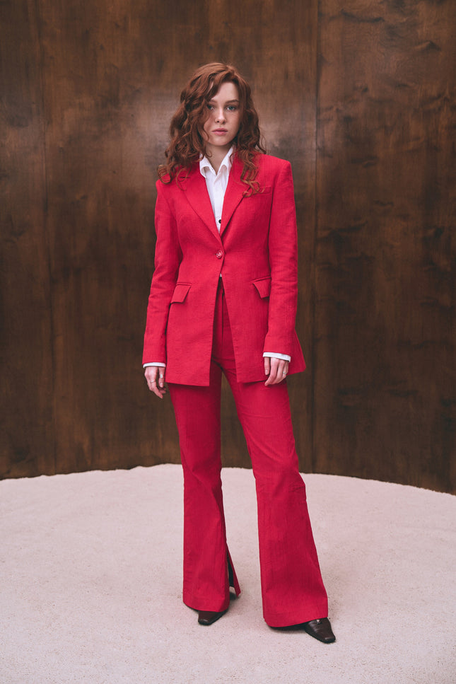 BÚDZIKO | SCARLETT RED FLARED PANTS