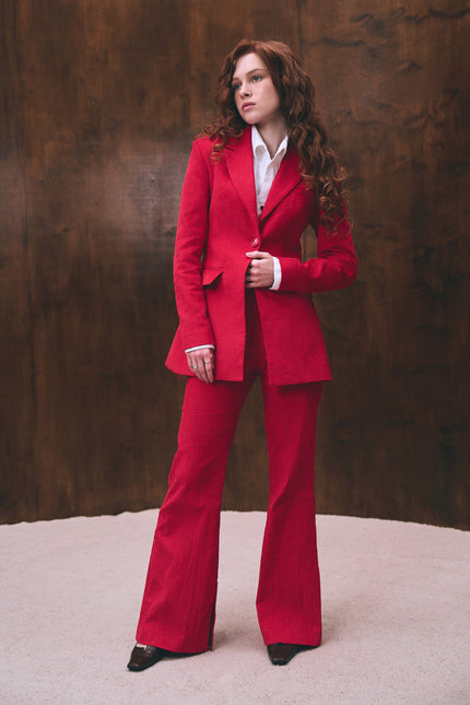 BÚDZIKO | SCARLETT RED FLARED PANTS