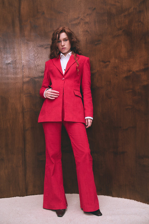 BÚDZIKO | SCARLETT HOURGLASS RED BLAZER