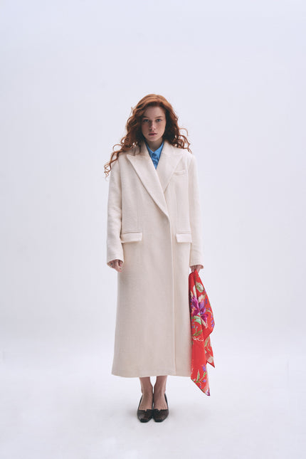 BÚDZIKO | COPENHAGEN MILKY WHITE WOOLEN COAT