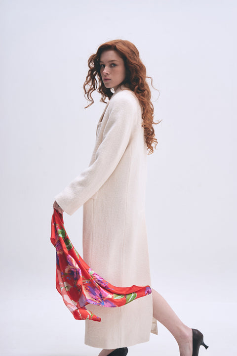 BÚDZIKO | COPENHAGEN MILKY WHITE WOOLEN COAT
