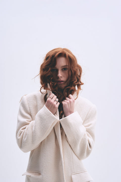 BÚDZIKO | COPENHAGEN MILKY WHITE WOOLEN COAT