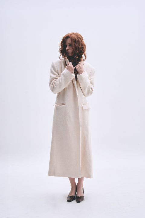 BÚDZIKO | COPENHAGEN MILKY WHITE WOOLEN COAT