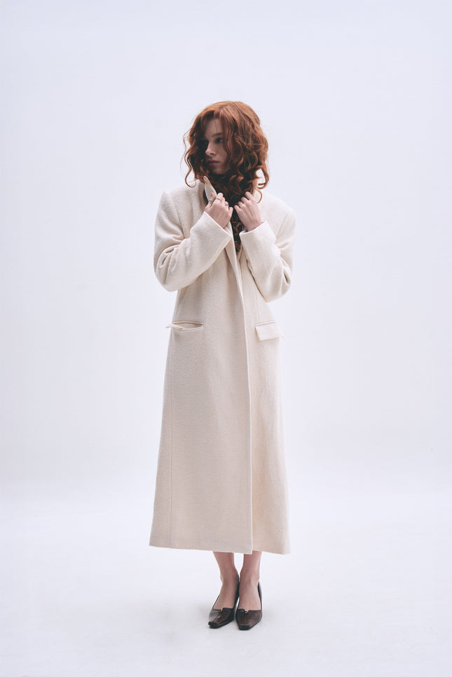 BÚDZIKO | COPENHAGEN MILKY WHITE WOOLEN COAT