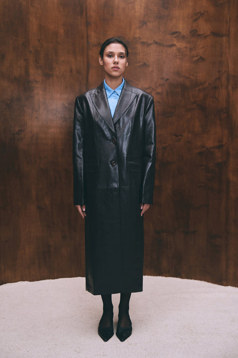 BÚDZIKO | VIVIENNE FAUX LEATHER COAT