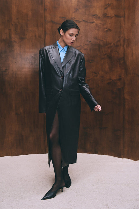 BÚDZIKO | VIVIENNE FAUX LEATHER COAT
