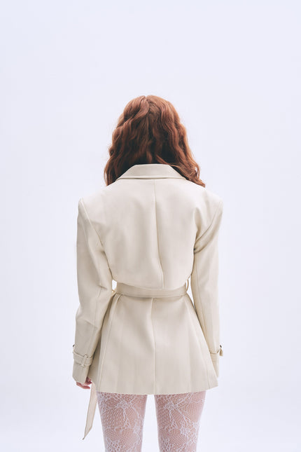 BÚDZIKO | LONDON MILKY FAUX LEATHER JACKET