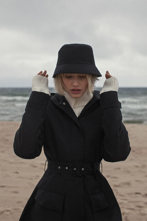 Ducktail Rainwear I BLACK FLARE RAINCOAT - recycled materials