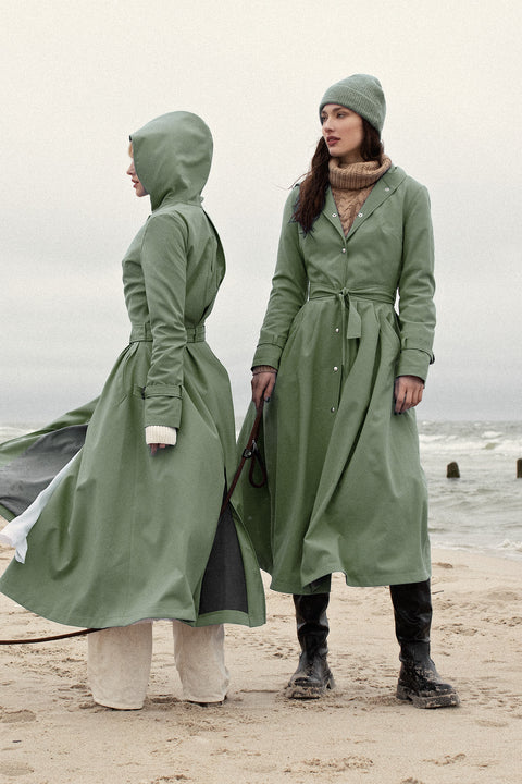 Ducktail Rainwear I OLIVE ICONIC RAINCOAT - recycled materials