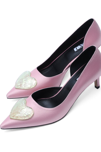 MAD About Love dusty pink satin stilettos with 5 cm heel and memory foam insole