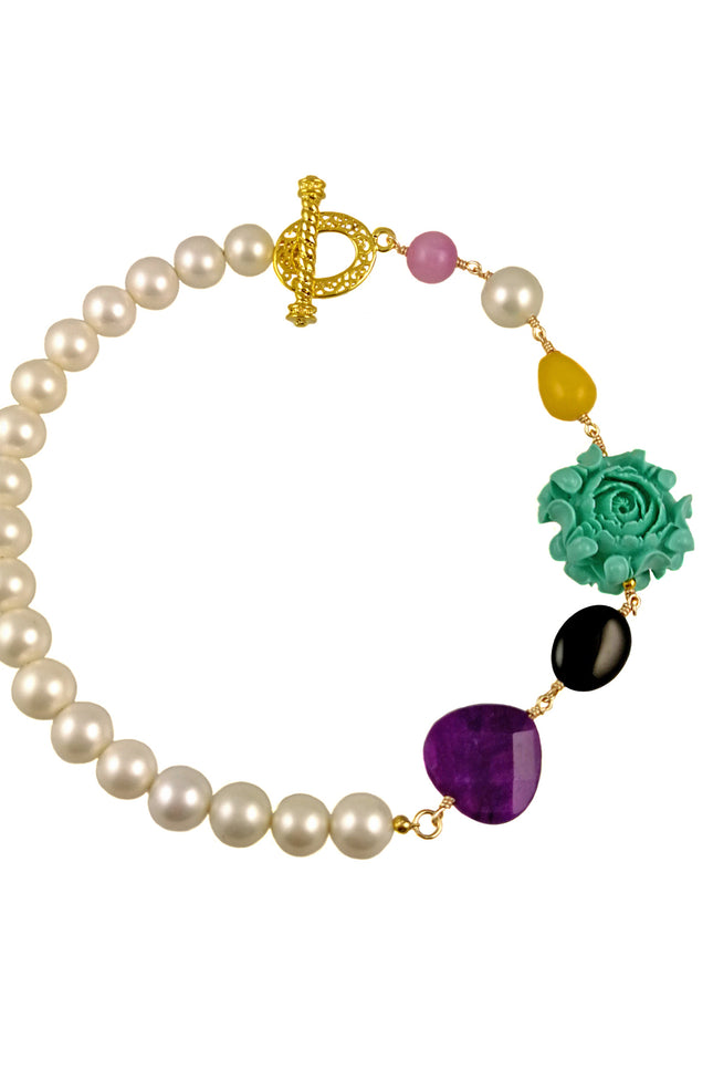 Maria Moyseos | Choker MARINA Pearl and Gemstone