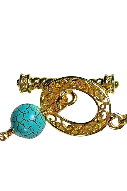 Maria Moyseos | Pendant Y MARKELLA Turquoise and Amethyst