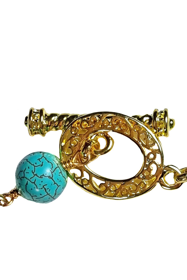 Maria Moyseos | Pendant Y MARKELLA Turquoise and Amethyst
