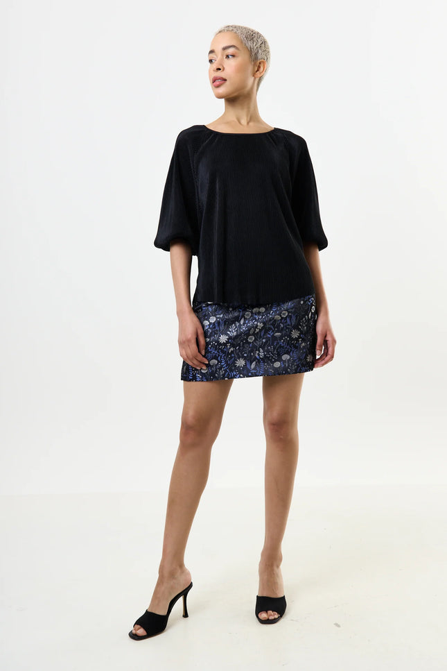 Aubin Magic Forest Jacquard Mini Skirt - Blue - Front